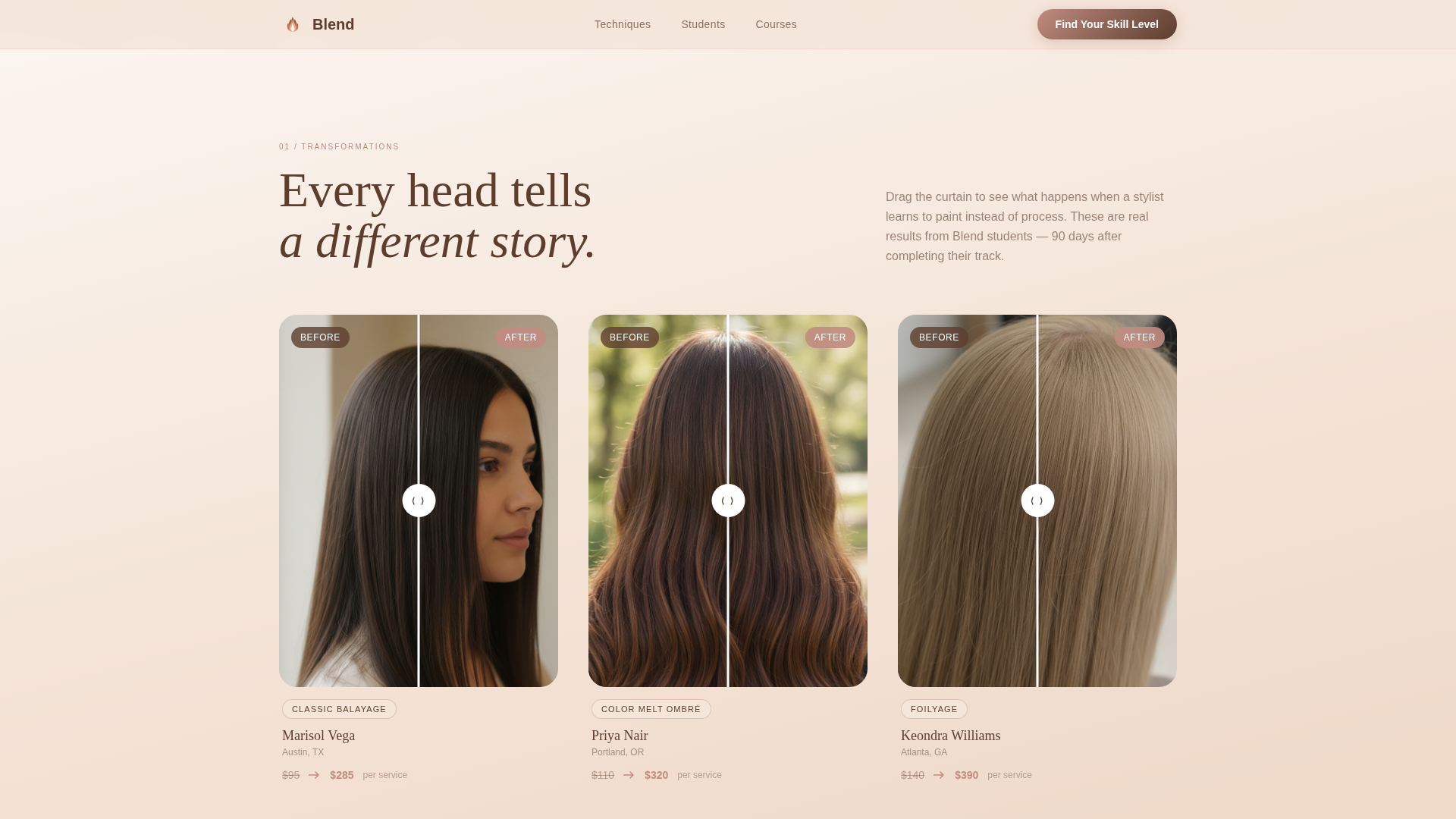 Balayage & Ombré Training Academy Landing Page Template