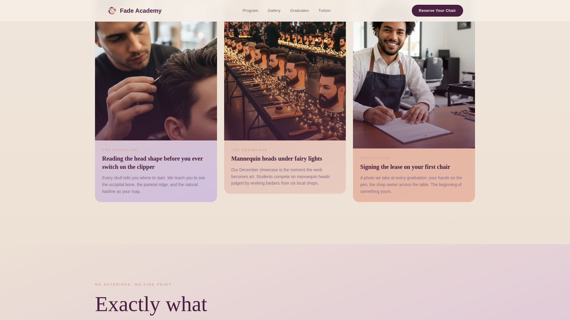 Academy Landing Page Template | Fade