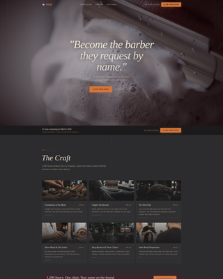 Barbering School Landing Page Template