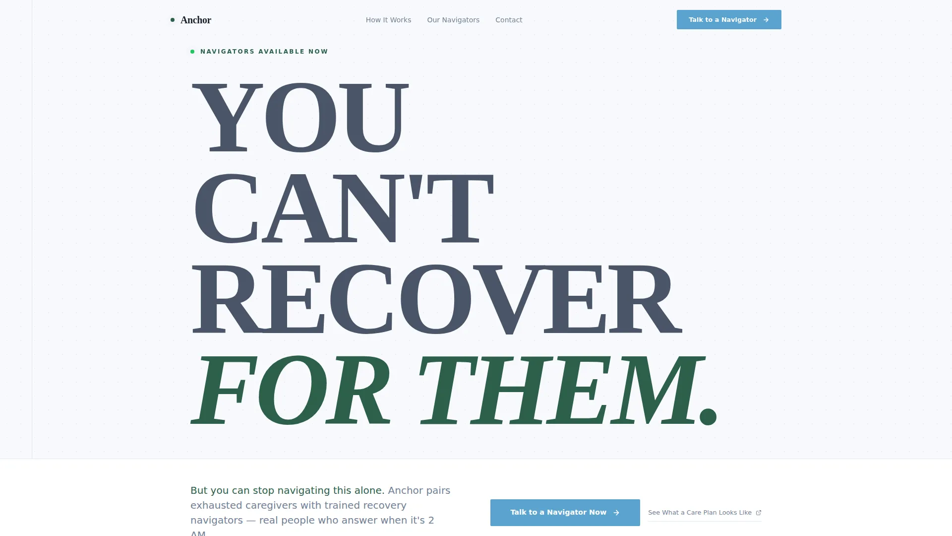 Anchor - Caregiver Services Landing page Template