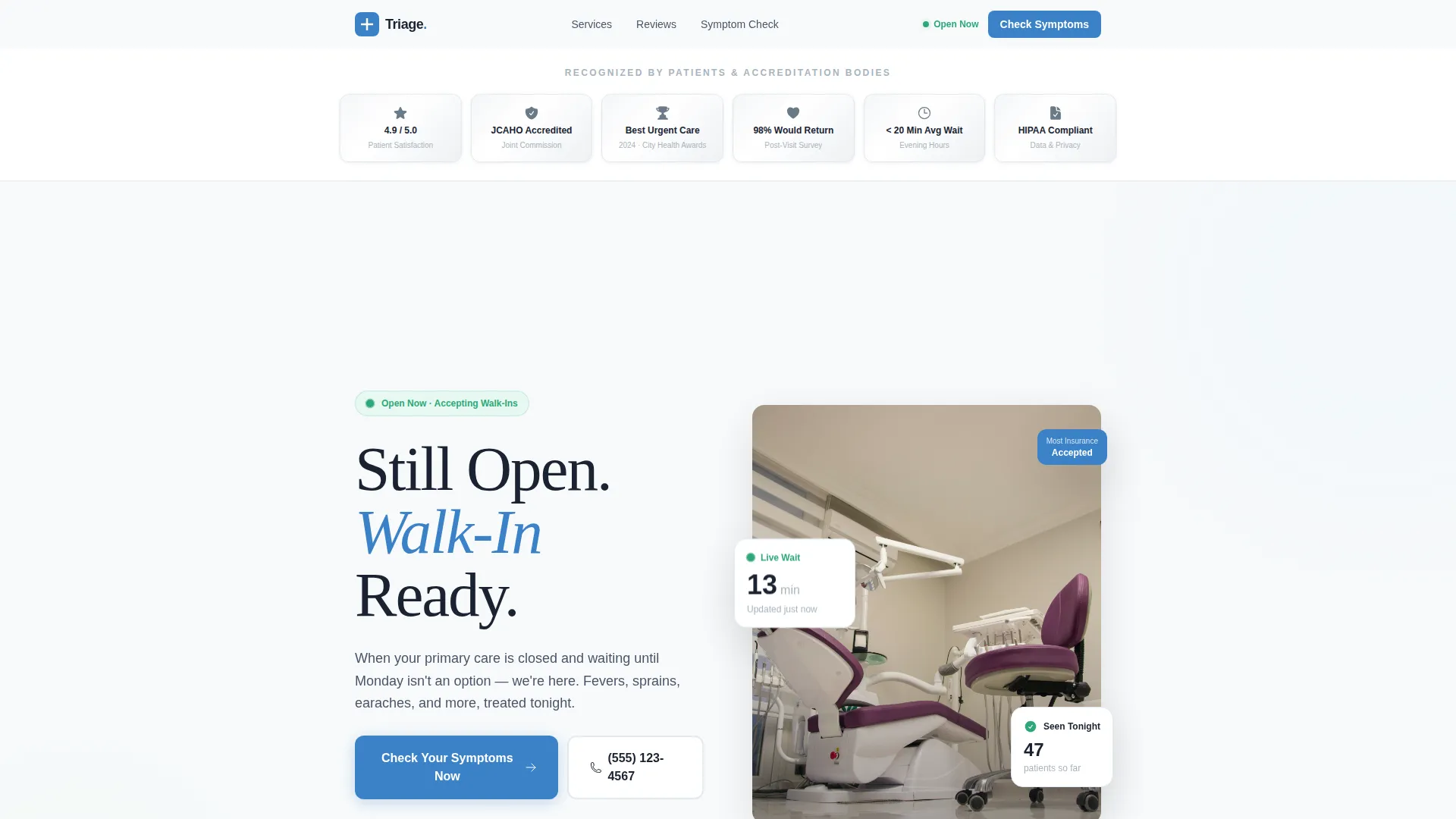 Urgent Care Landing page Template