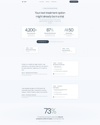 Calm - Trusted Anxietytrial Landing Page Template