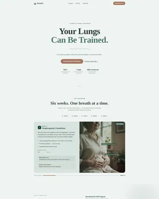 Breathe - Exercise Program Landing page Template
