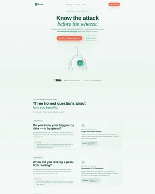 Breathe - Wearable Monitor Landing Page Template