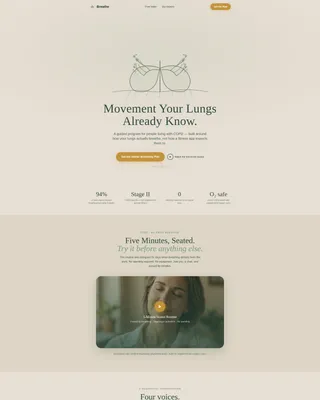 Breathe — Dynamic Fitness Recovery Landing Page Template