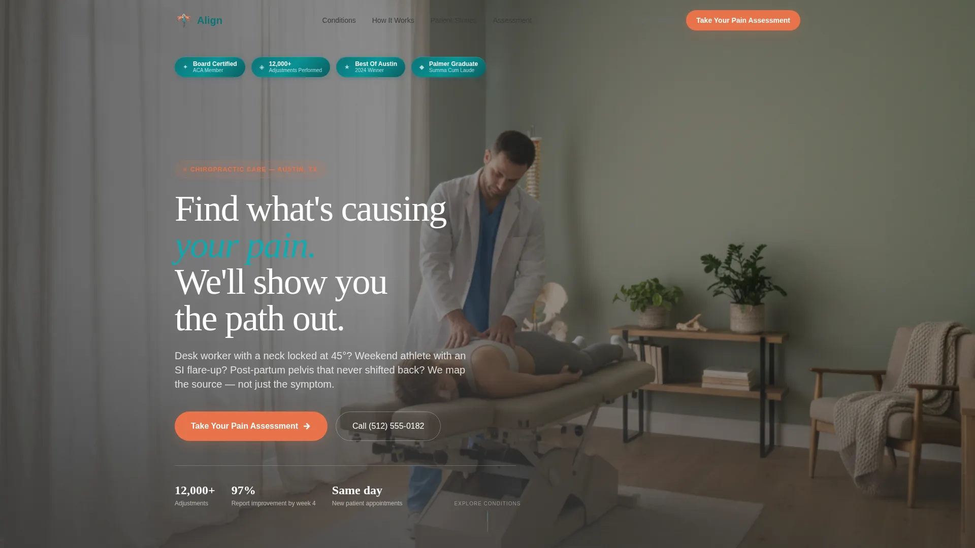 Condition-Specific Chiropractic Care Website Template