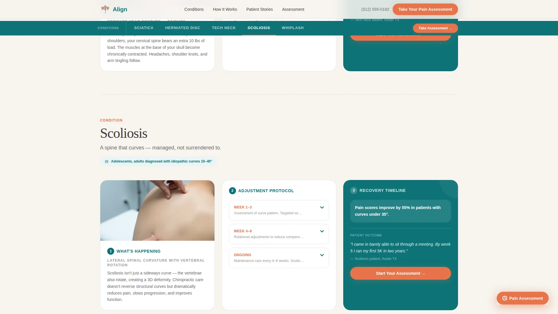 Condition-Specific Chiropractic Care Website Template