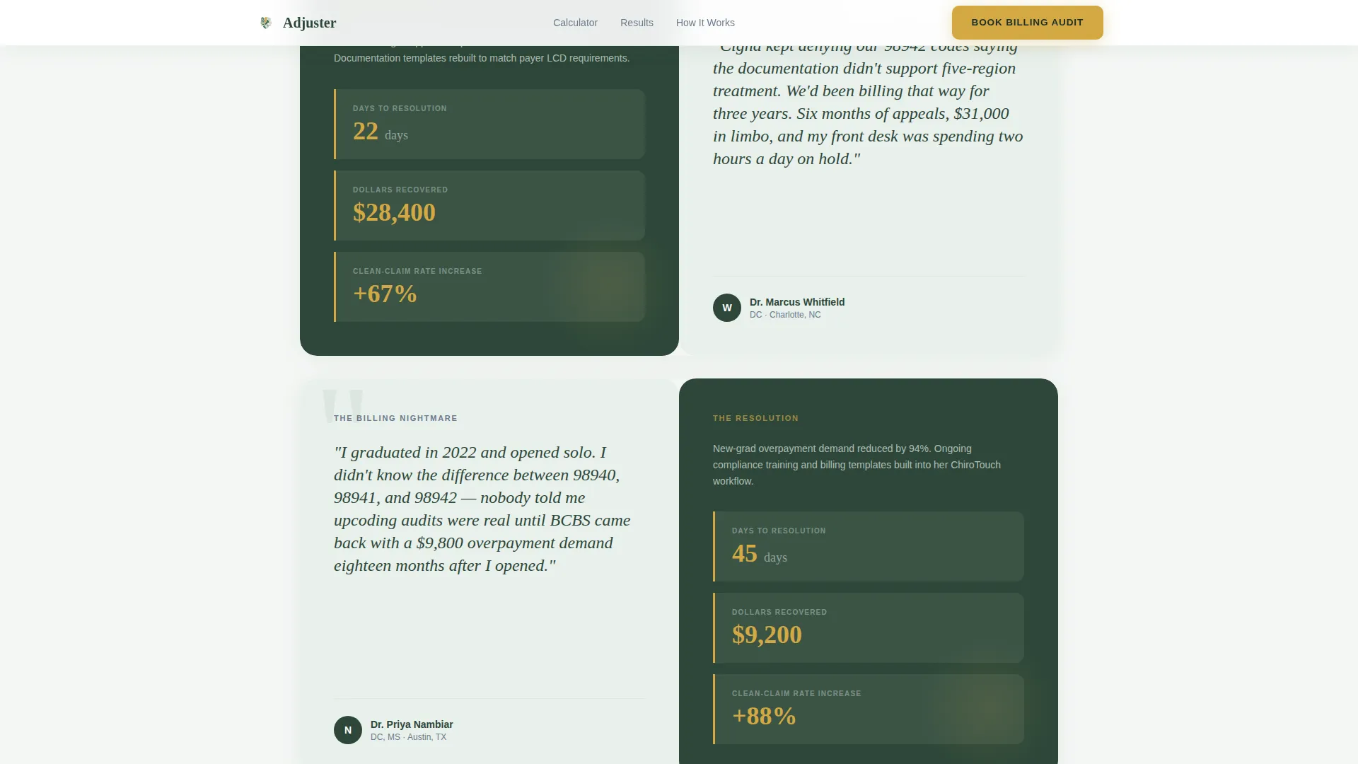 Chiropractic Insurance Billing & Revenue Recovery Website Template