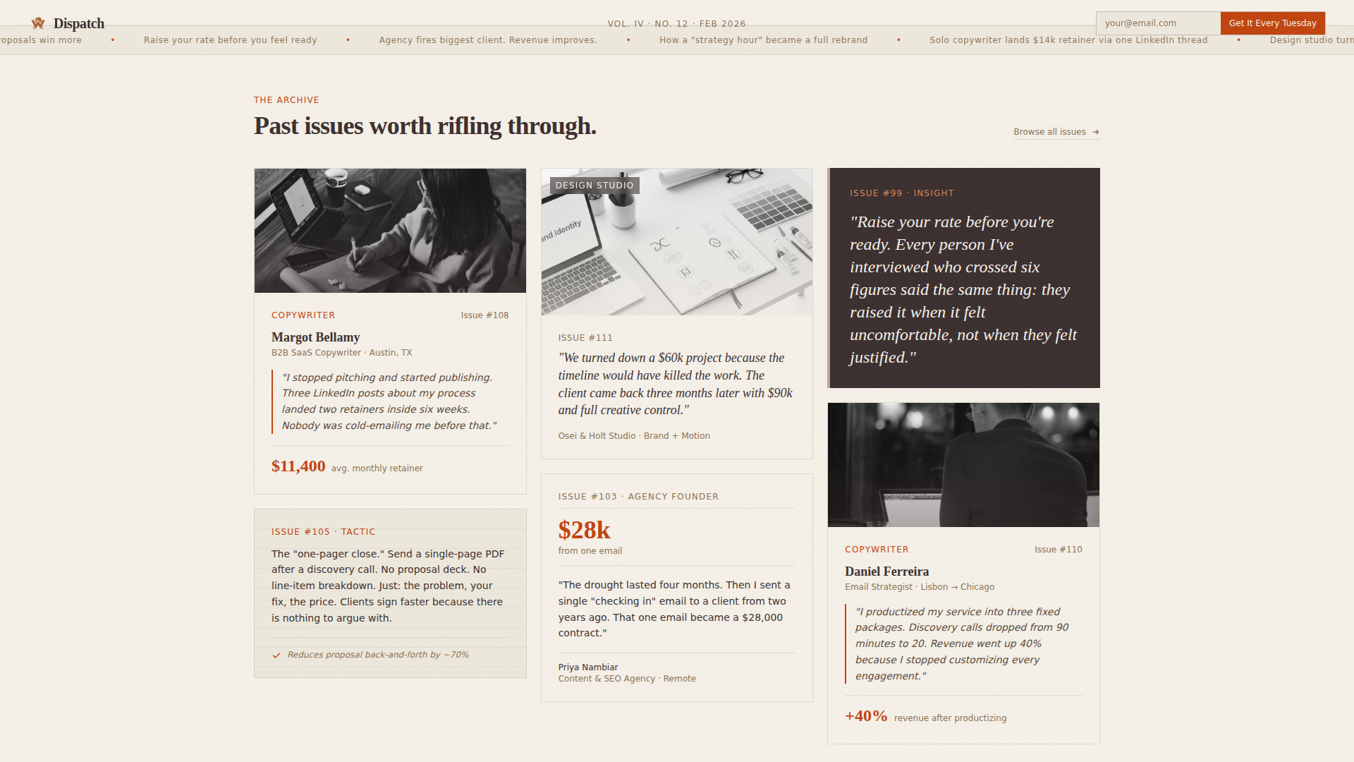 Agency & Freelance Newsletter Blog Website Template