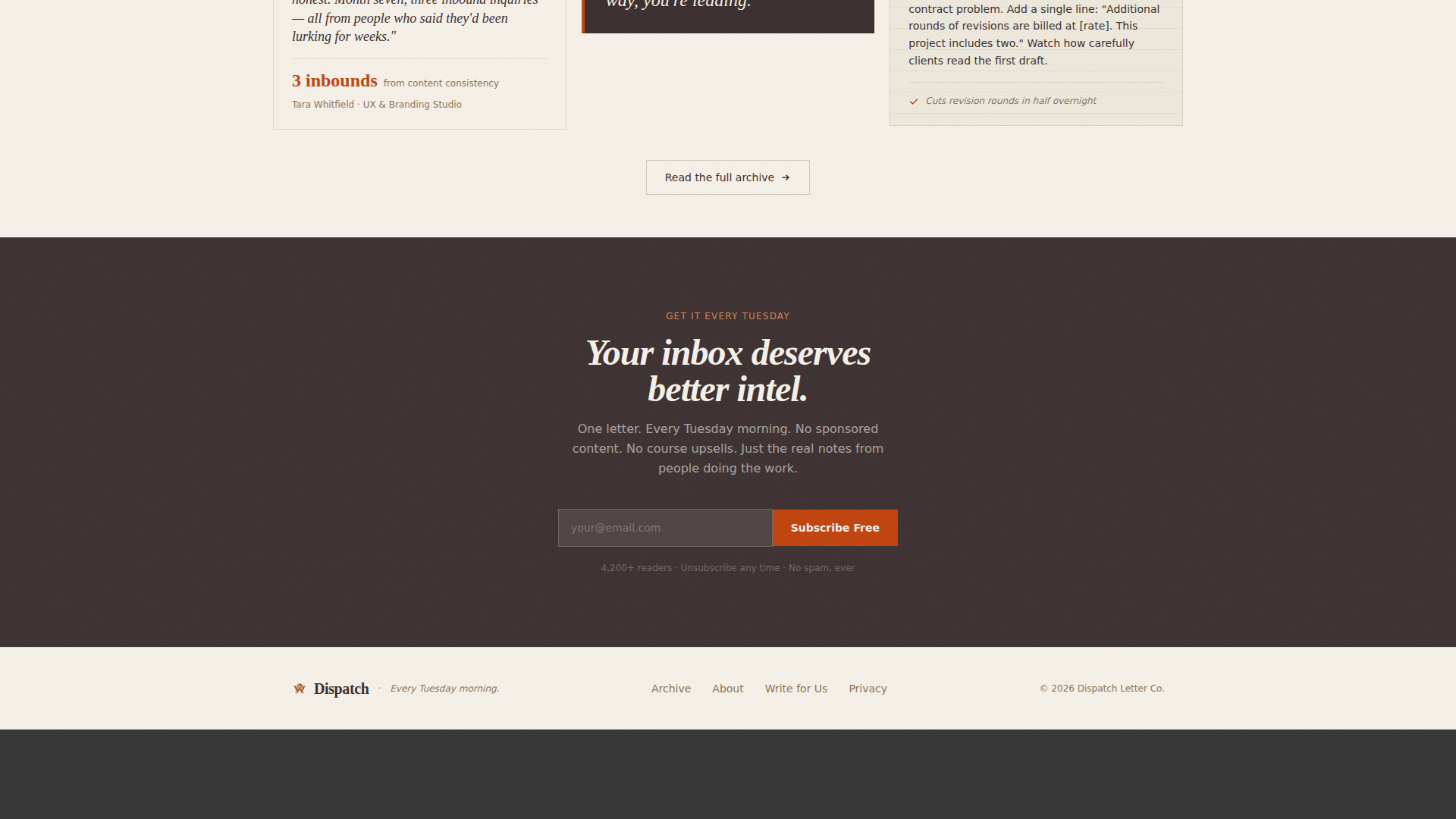 Agency & Freelance Newsletter Blog Website Template