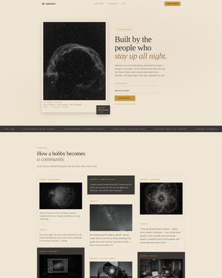 Aperture - Stunning Astrophotography Landing Page Template