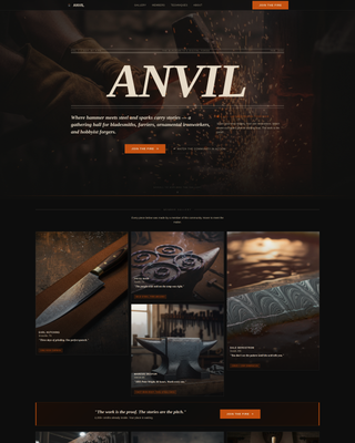 Anvil — Premium Metalcraft Forge Landing Page Template
