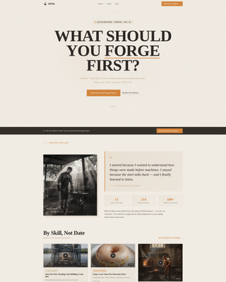 Anvil - Authoritative Blacksmithing Landing Page Template