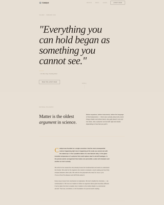 Catalyst - Elegant Materialsscience Landing Page Template