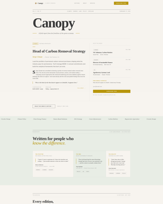 Canopy - Authoritative Sustainability Landing Page Template