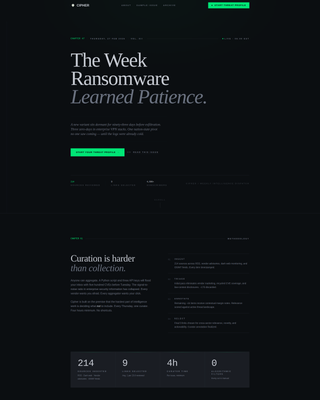 Cipher - Authoritative Cybersecurity Landing Page Template