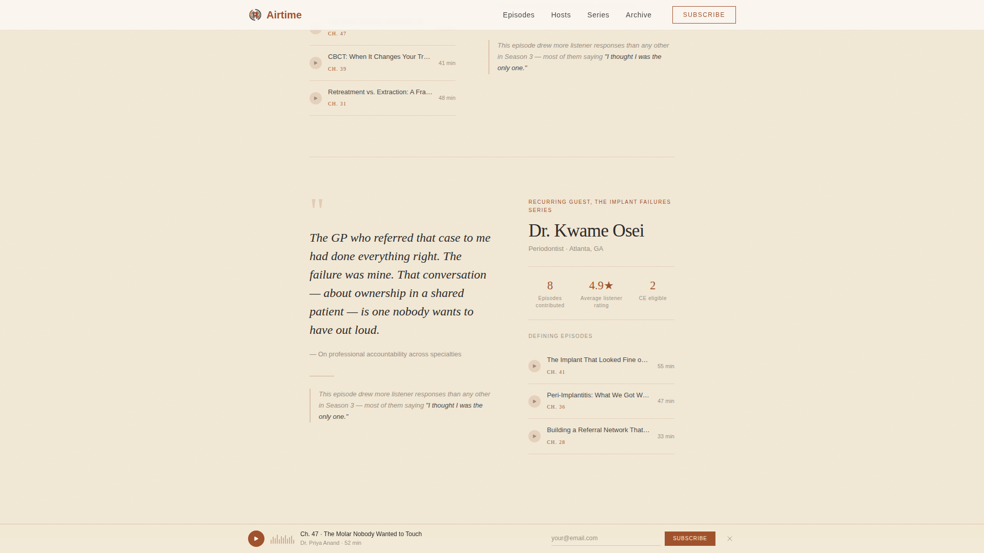 Airtime - Compelling Dentalpodcast Landing Page Template