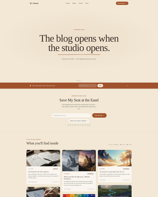 Canvas - Inspiring Digitalart Landing Page Template