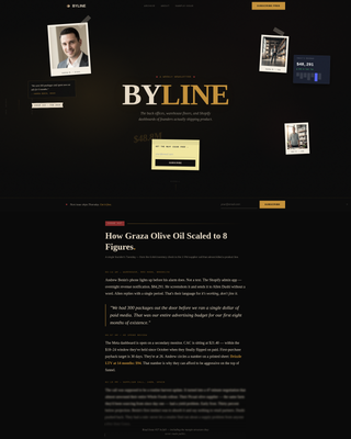 Byline - Cinematic Ecommerce Landing Page Template