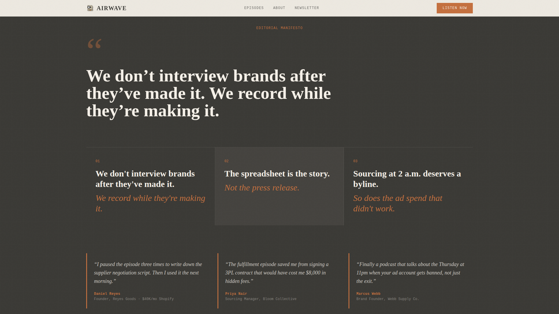 Airwave - Artisan Ecommerce Landing Page Template