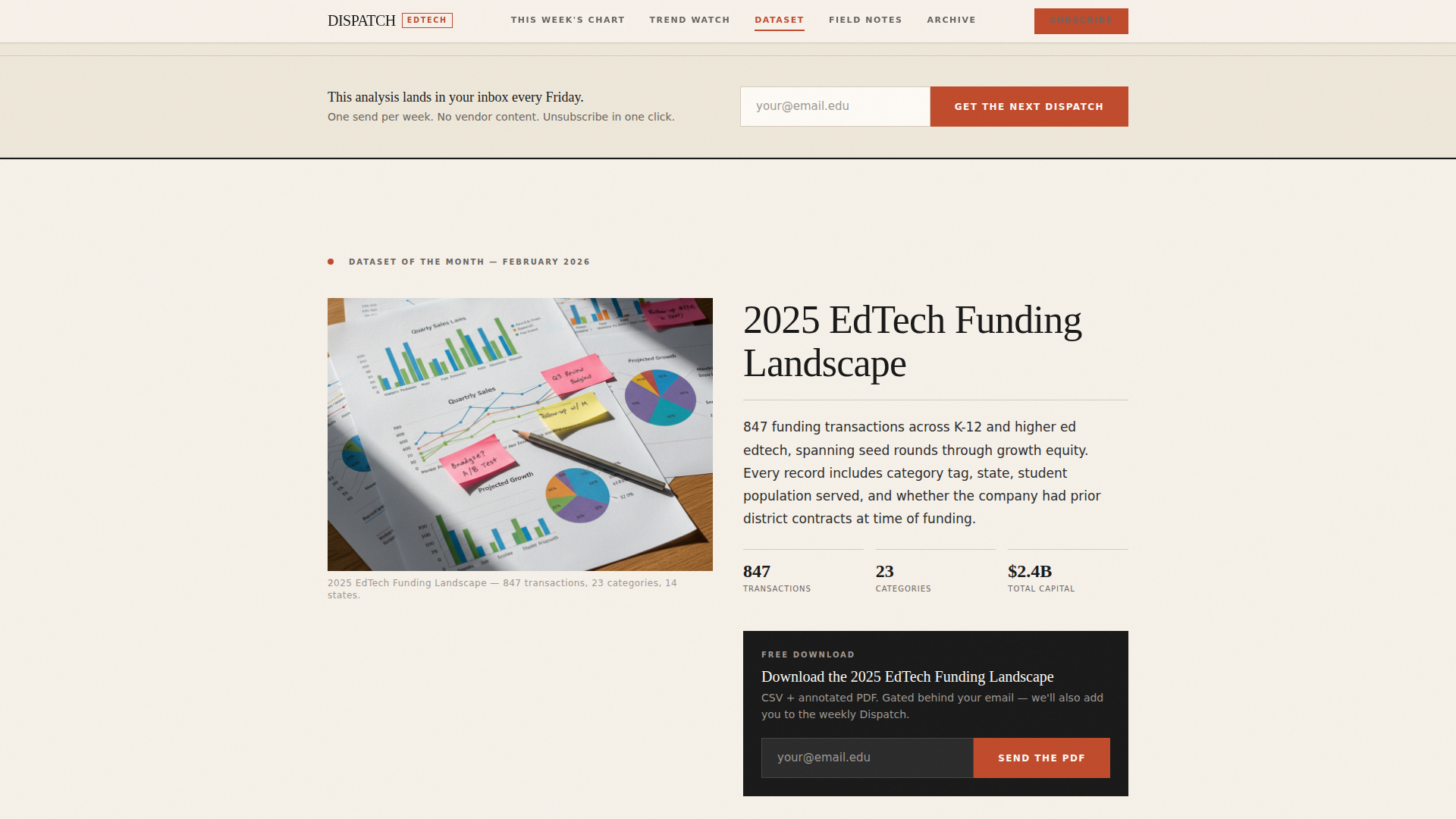 EdTech Newsletter Landing Page Template