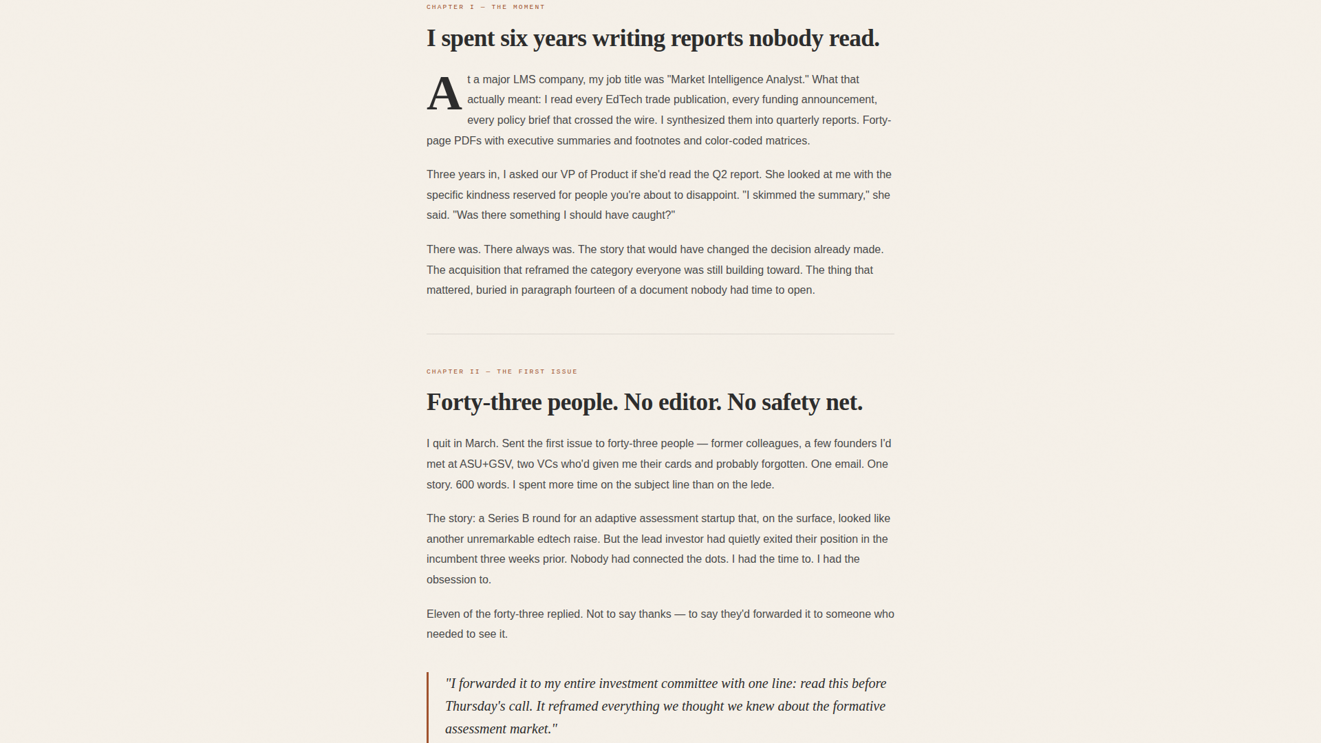Editorial EdTech Newsletter Landing Page Template