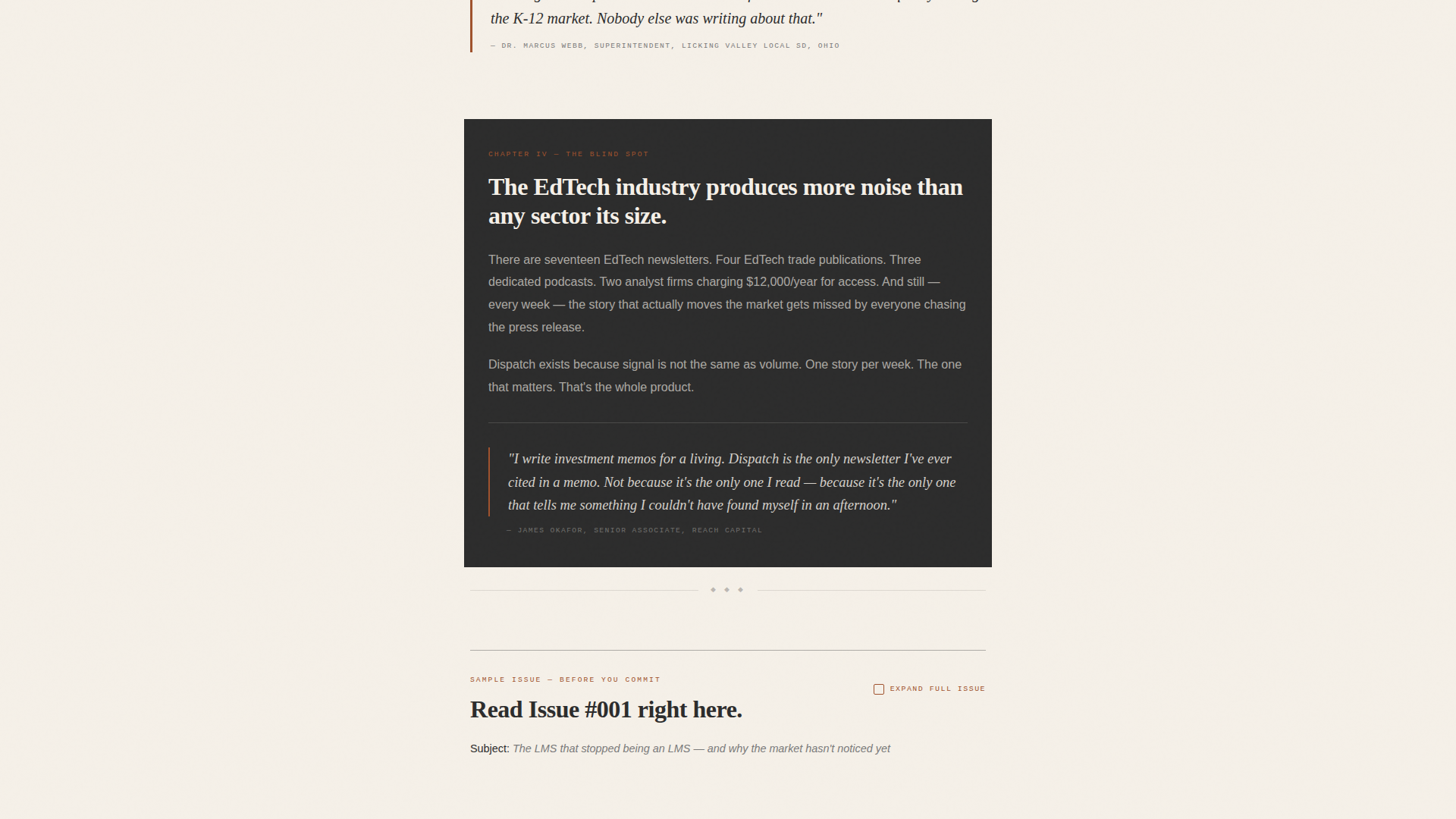 Editorial EdTech Newsletter Landing Page Template
