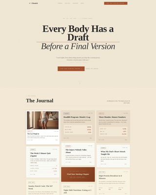 Chronicle - Authentic Fitness Journey Landing Page Template