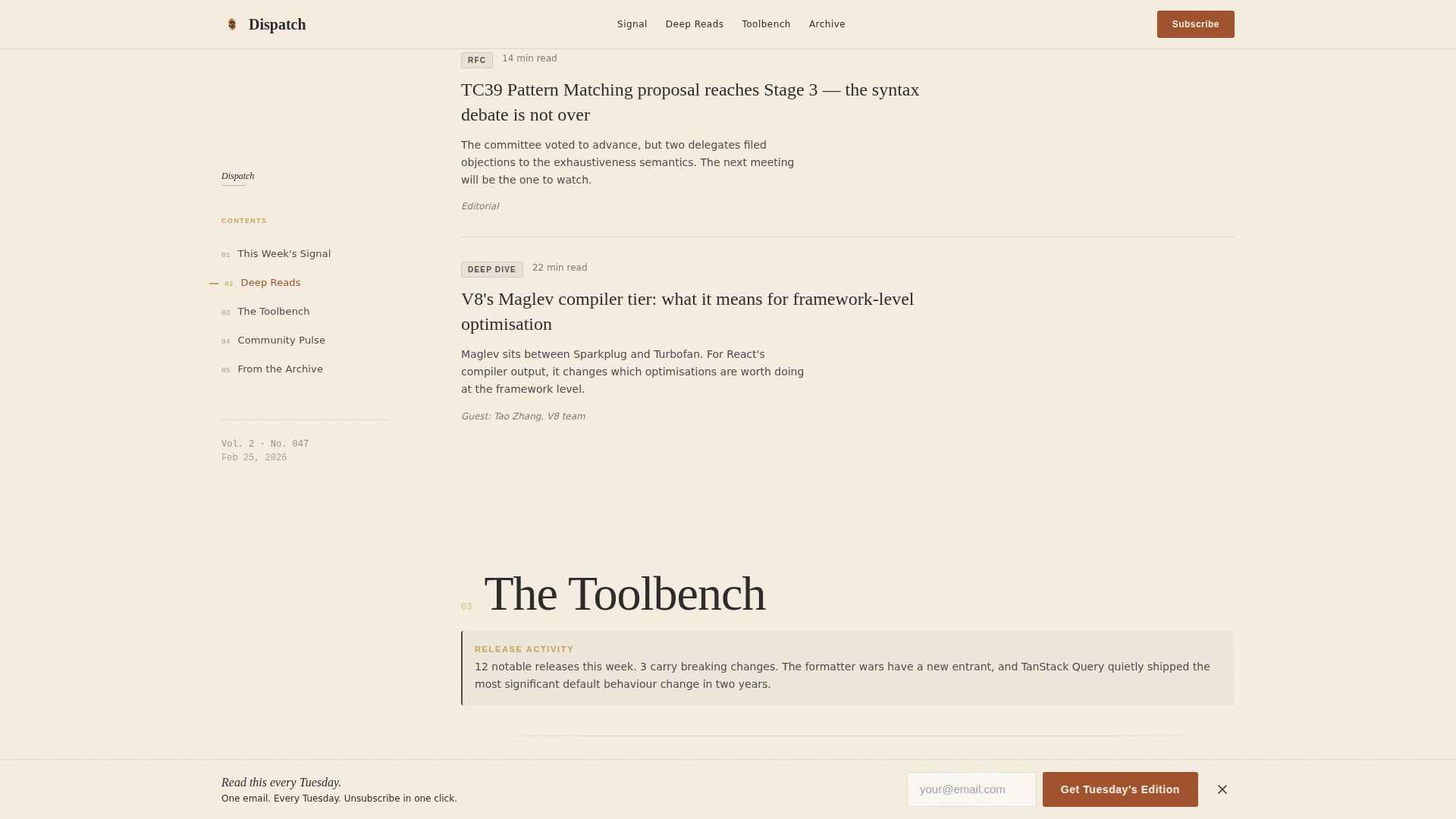 Frontend Newsletter Landing Page Template