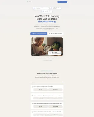 Clarity - Low Vision Clinic Landing Page Template