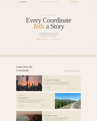 Cache - Adventurous Geocaching Landing Page Template