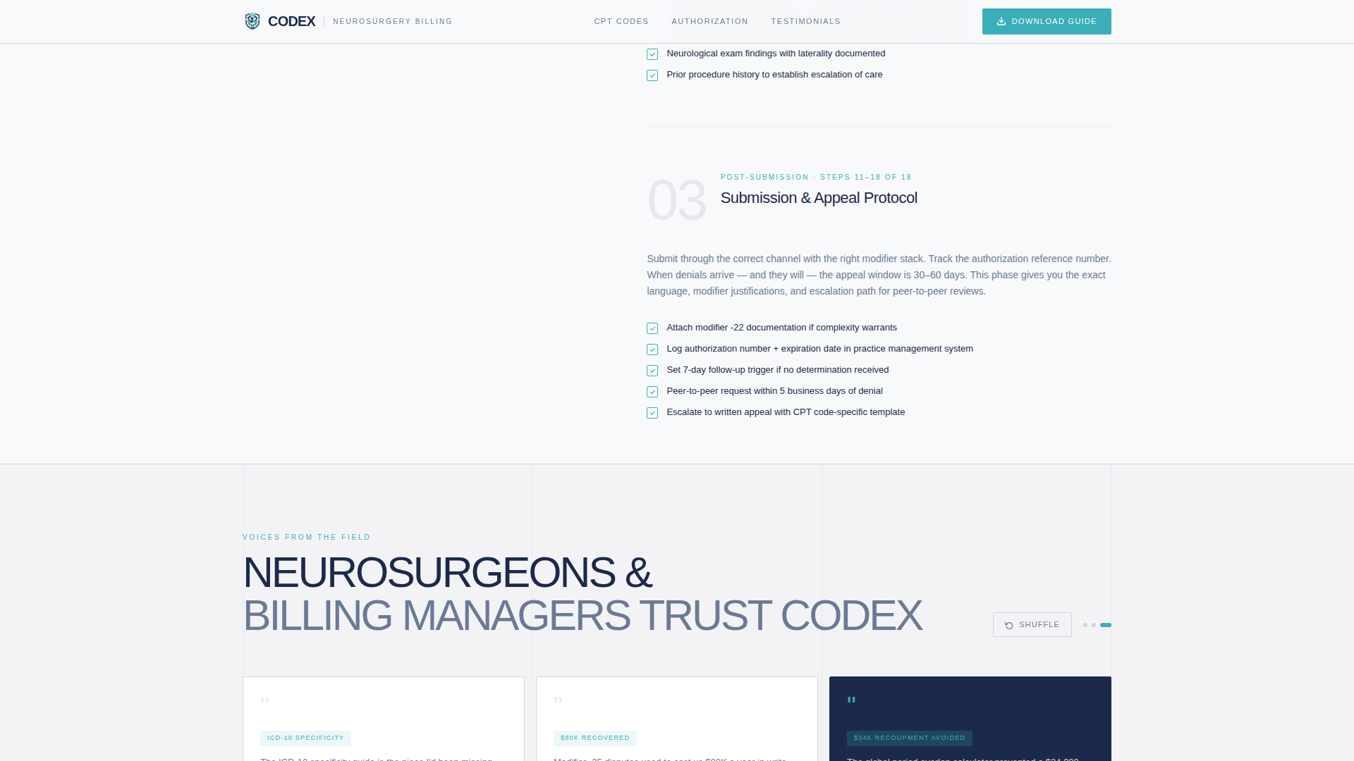 Codex Insurance Codex Neurosurgeon Billing & Insurance Landing Page Template