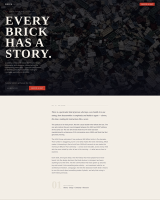 Brick - Captivating Podcast Landing Page Template