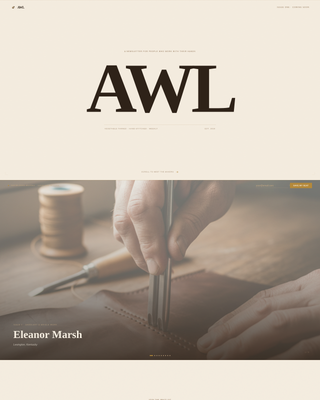 Awl - Artisan Leatherworking Landing Page Template
