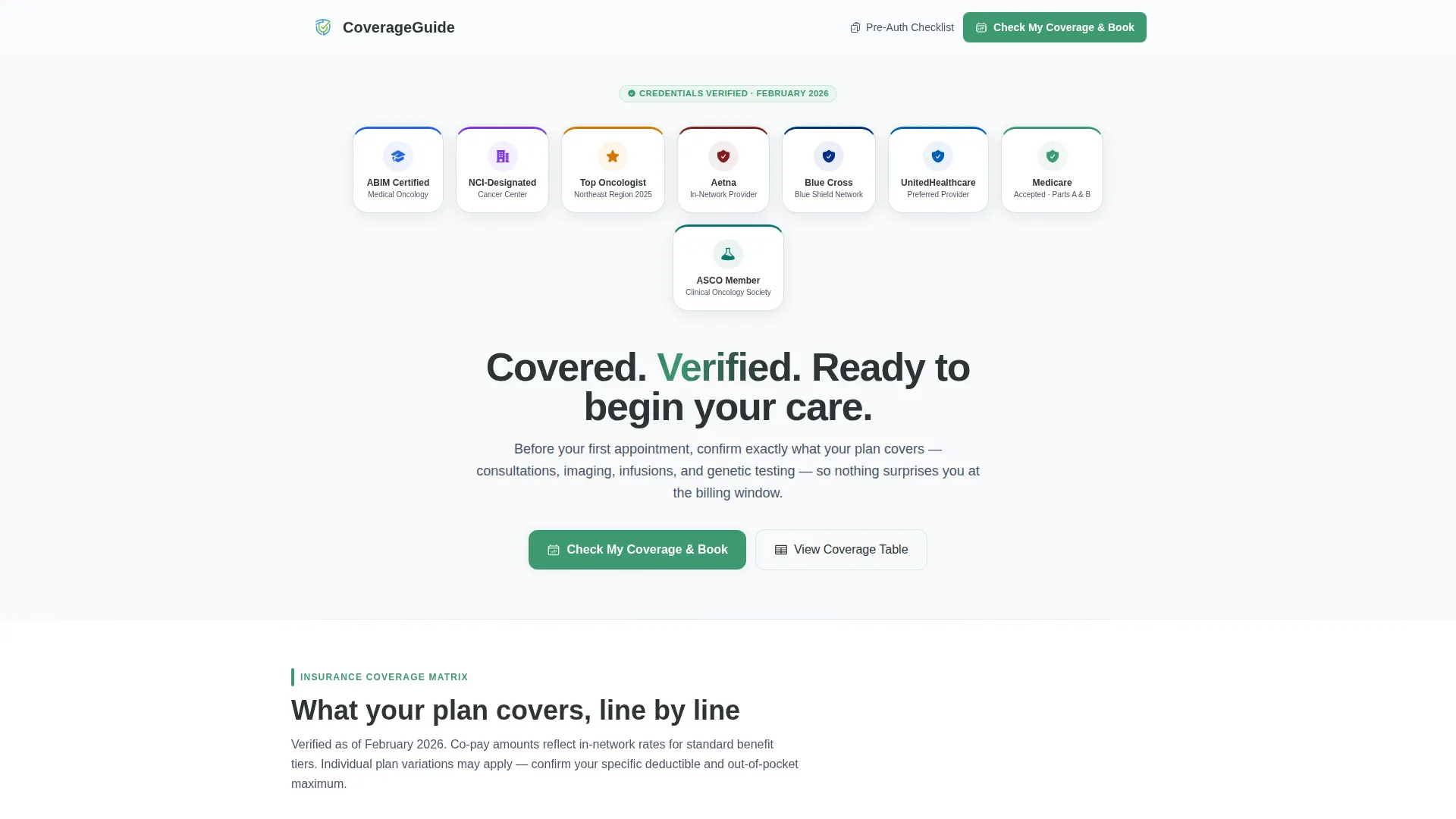 Oncologist Website Template — Cancer Care Services