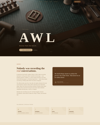 Awl - Compelling Leatherworking Landing Page Template