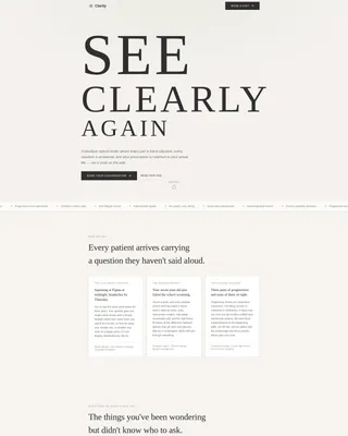 Clarity - Optical Studio Landing page Template