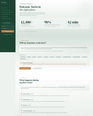 Clarity - Practice Navigation Landing page Template