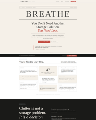 Breathe - Intentional Decluttering Landing Page Template