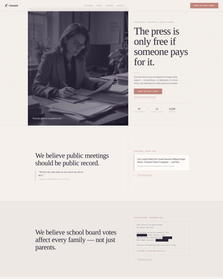 Chronicle - Trustworthy Newsroom Landing Page Template