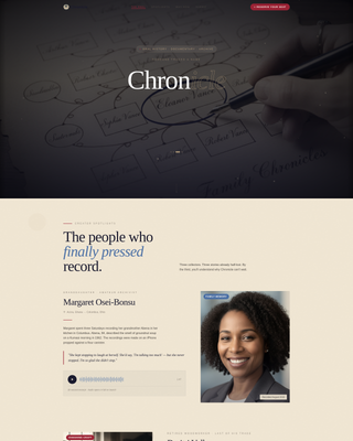 Chronicle - Timeless Oralhistory Landing Page Template