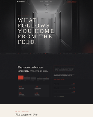 Anomaly - Compelling Paranormal Landing Page Template