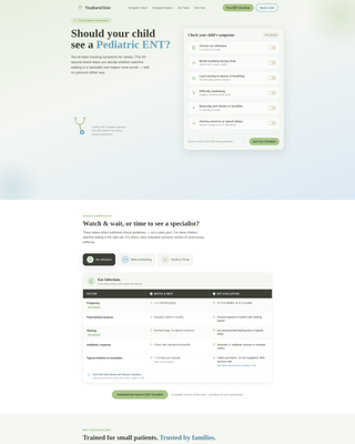 Breathe - Trusted Pediatric ENT Landing Page Template