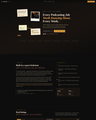 Aircheck - Curated Podcasting Landing Page Template