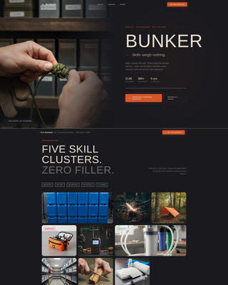 Bunker - Cinematic Survival Landing Page Template
