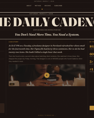 Cadence - Artisan Productivity Landing Page Template