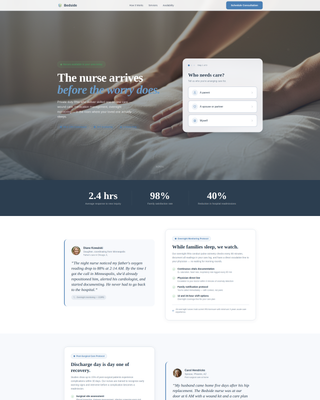 Bedside - Trusted Nursing Landing Page Template