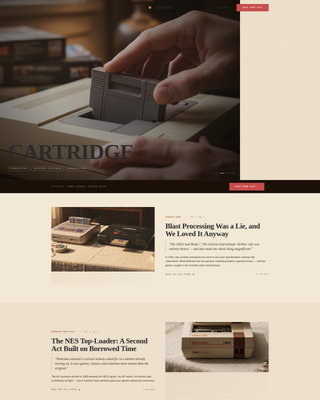 Cartridge - Nostalgic Gaming Landing Page Template