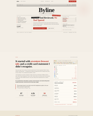 Byline - Honest SaaS Review Landing Page Template
