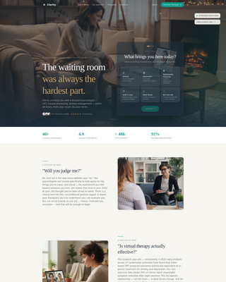 Clarity - Trusted Psychologist Landing Page Template